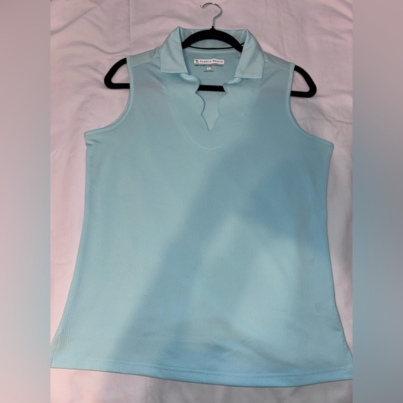 Pebble Beach Dry-Luxe Women's Aqua Sleeveless Top for Golf or Pickleball - Picture 5 of 11
